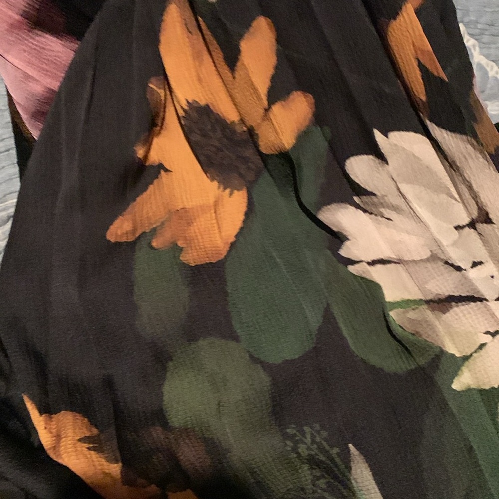 KOBI HALPERIN Leona Printed Maxi - Black Maxi Dress with Floral Design - Picture 7 of 14